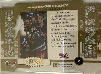 1997-98 Donruss - Line 2 Line Die Cut #1 Wayne Gretzky Back