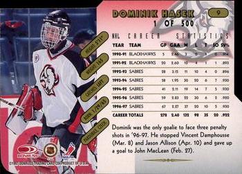 1997-98 Donruss - Press Proof Gold #9 Dominik Hasek Back
