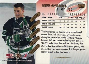 1997-98 Donruss - Press Proof Gold #16 Jeff O'Neill Back