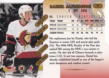 1997-98 Donruss - Press Proof Gold #17 Daniel Alfredsson Back