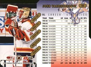 1997-98 Donruss - Press Proof Gold #58 John Vanbiesbrouck Back