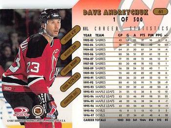1997-98 Donruss - Press Proof Gold #61 Dave Andreychuk Back