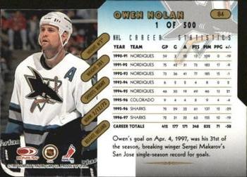 1997-98 Donruss - Press Proof Gold #84 Owen Nolan Back