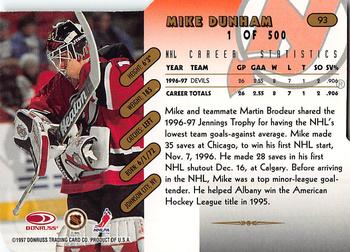 1997-98 Donruss - Press Proof Gold #93 Mike Dunham Back