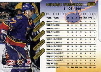 1997-98 Donruss - Press Proof Gold #28 Pierre Turgeon Back