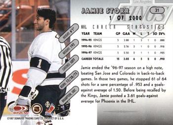 1997-98 Donruss - Press Proof Silver #31 Jamie Storr Back