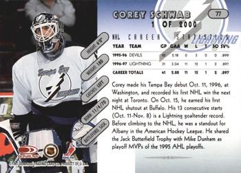 1997-98 Donruss - Press Proof Silver #77 Corey Schwab Back