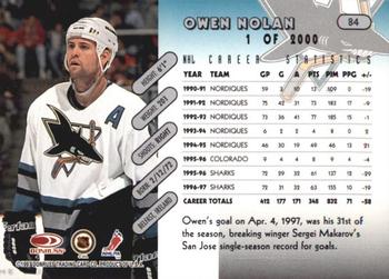 1997-98 Donruss - Press Proof Silver #84 Owen Nolan Back