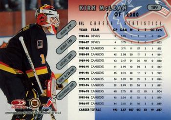 1997-98 Donruss - Press Proof Silver #189 Kirk McLean Back