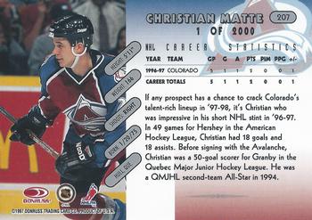 1997-98 Donruss - Press Proof Silver #207 Christian Matte Back