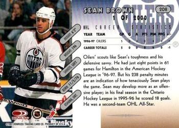 1997-98 Donruss - Press Proof Silver #208 Sean Brown Back