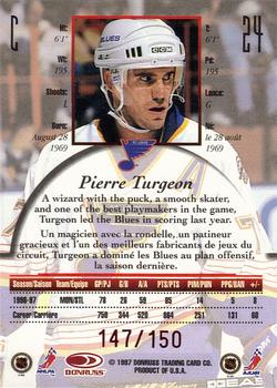 1997-98 Donruss Canadian Ice - Dominion Series #24 Pierre Turgeon Back