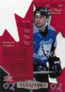 1997-98 Donruss Canadian Ice - National Pride #21 Daymond Langkow Back