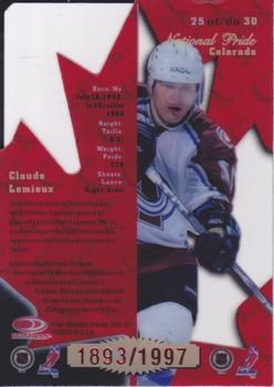 1997-98 Donruss Canadian Ice - National Pride #25 Claude Lemieux Back