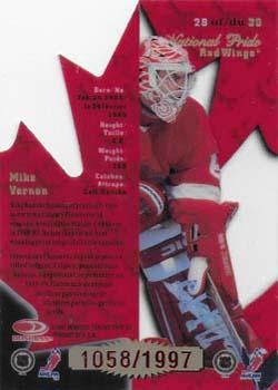 1997-98 Donruss Canadian Ice - National Pride #28 Mike Vernon Back