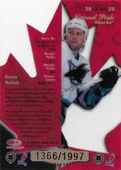 1997-98 Donruss Canadian Ice - National Pride #30 Owen Nolan Back