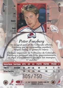 1997-98 Donruss Canadian Ice - Provincial Series #6 Peter Forsberg Back
