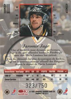 1997-98 Donruss Canadian Ice - Provincial Series #8 Jaromir Jagr Back