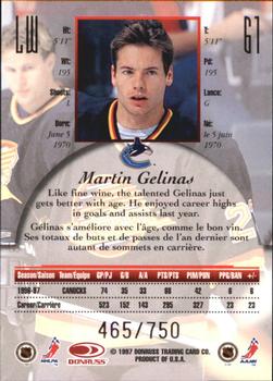 1997-98 Donruss Canadian Ice - Provincial Series #61 Martin Gelinas Back