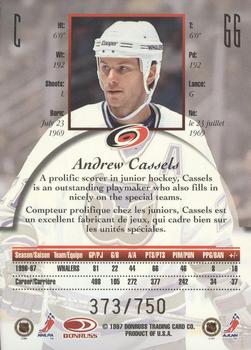 1997-98 Donruss Canadian Ice - Provincial Series #66 Andrew Cassels Back