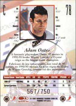 1997-98 Donruss Canadian Ice - Provincial Series #78 Adam Oates Back