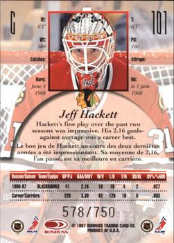 1997-98 Donruss Canadian Ice - Provincial Series #101 Jeff Hackett Back