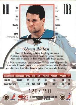 1997-98 Donruss Canadian Ice - Provincial Series #108 Owen Nolan Back