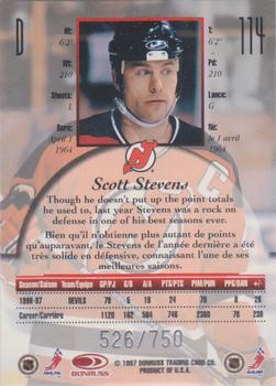 1997-98 Donruss Canadian Ice - Provincial Series #114 Scott Stevens Back
