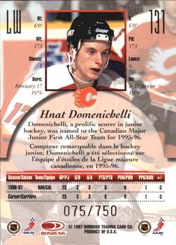 1997-98 Donruss Canadian Ice - Provincial Series #131 Hnat Domenichelli Back