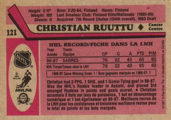 1987-88 O-Pee-Chee #121 Christian Ruuttu Back