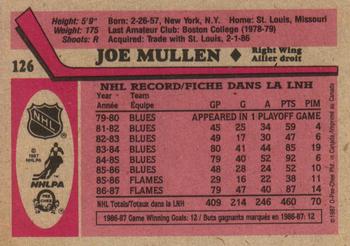 1987-88 O-Pee-Chee #126 Joe Mullen Back