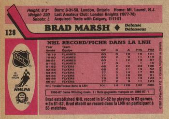 1987-88 O-Pee-Chee #128 Brad Marsh Back