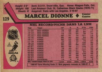 1987-88 O-Pee-Chee #129 Marcel Dionne Back