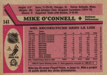 1987-88 O-Pee-Chee #141 Mike O'Connell Back