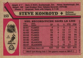 1987-88 O-Pee-Chee #153 Steve Konroyd Back
