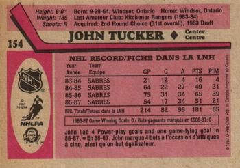 1987-88 O-Pee-Chee #154 John Tucker Back