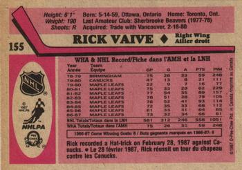 1987-88 O-Pee-Chee #155 Rick Vaive Back