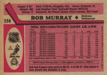 1987-88 O-Pee-Chee #156 Bob Murray Back