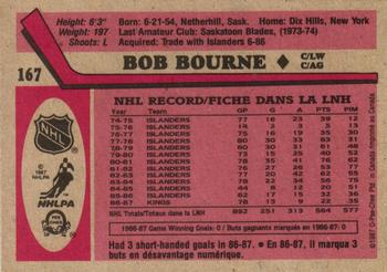 1987-88 O-Pee-Chee #167 Bob Bourne Back