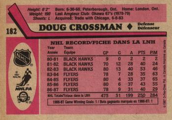 1987-88 O-Pee-Chee #182 Doug Crossman Back