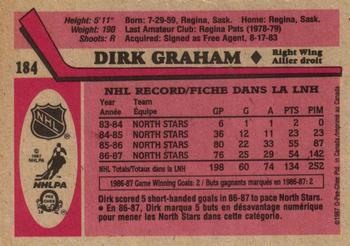 1987-88 O-Pee-Chee #184 Dirk Graham Back