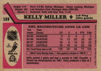 1987-88 O-Pee-Chee #189 Kelly Miller Back