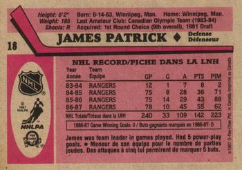 1987-88 O-Pee-Chee #18 James Patrick Back