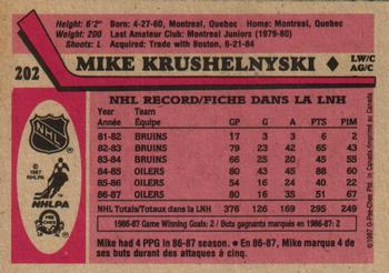1987-88 O-Pee-Chee #202 Mike Krushelnyski Back