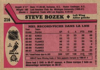1987-88 O-Pee-Chee #216 Steve Bozek Back