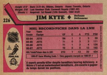 1987-88 O-Pee-Chee #226 Jim Kyte Back