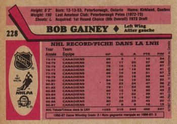 1987-88 O-Pee-Chee #228 Bob Gainey Back