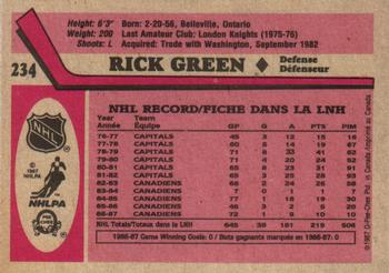 1987-88 O-Pee-Chee #234 Rick Green Back