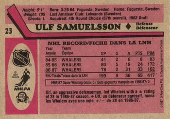1987-88 O-Pee-Chee #23 Ulf Samuelsson Back