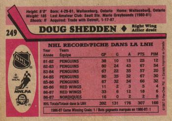 1987-88 O-Pee-Chee #249 Doug Shedden Back